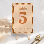 Numéro De Table les années 70 rétro super Design en Mariage Brown