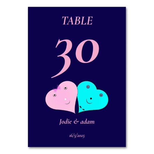 Numéro De Table les coeurs de m. & mrs (Par défaut)