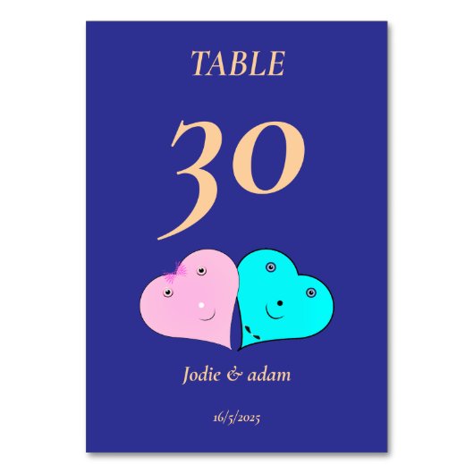 Numéro De Table les coeurs de m. & mrs (Par défaut)