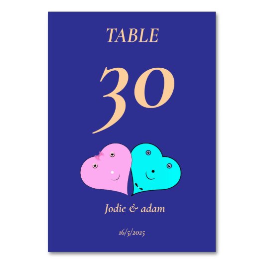 Numéro De Table les coeurs de m. & mrs (Par défaut)