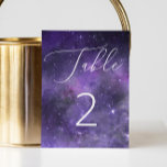Numéro De Table Les étoiles de l'univers. Mariage de script de nui<br><div class="desc">Carte de remerciements mariage de nuit pourpre avec élégant script. Convient pour l'anniversaire,  l'anniversaire et toute autre fête. Veuillez me contacter si vous avez besoin d'autres articles.</div>