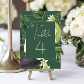 Numéro De Table Les fleurs d'Avocado | Dark Green Rustic Fruit Par