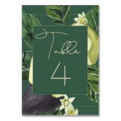 Numéro De Table Les fleurs d'Avocado | Dark Green Rustic Fruit Par (Dos)