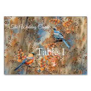 Numéro De Table Les grands arbres, les feuilles d'automne et les b