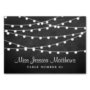 Numéro De Table Les Lumières De Chaîne Sur La Collection De Mariag