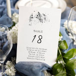 Numéro De Table Les noms des invités tirés à la main dans la forêt<br><div class="desc">Conçus pour coordonner avec notre collection "Mariage de la Forêt de Montagne", ces numéros de table mariages rustiques sont parfaits pour toute réception de mariage simple et élégante. Ces cartes de sièges présentent un croquis dessiné à la main d'une vue sur la forêt de montagne en noir et blanc et...</div>