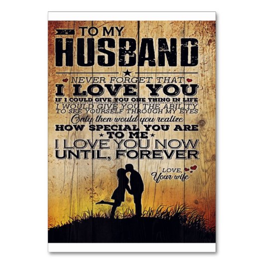 Numéro De Table Lettre à mon mari | Bel cadeau pour l'homme (Par défaut)