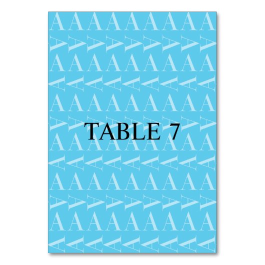 Numéro De Table Lettre initiale A, Aqua Blue (Par défaut)