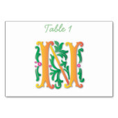 Numéro De Table Lettre N Monogramme Fleur de lis (Dos)