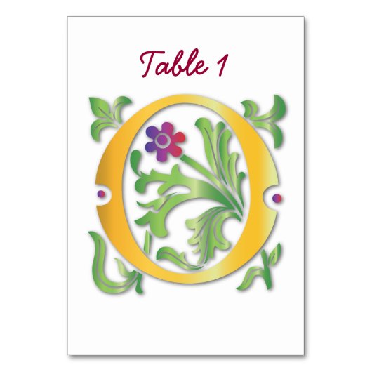 Numéro De Table Lettre O Monogramme Fleur de lis (Par défaut)