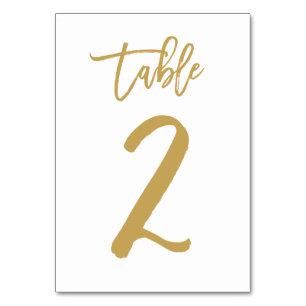 Numéro de table lettres main chic or Tableau 2