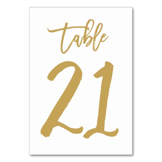 Numéro de table lettres main chic or | Tableau 21 (Par défaut)