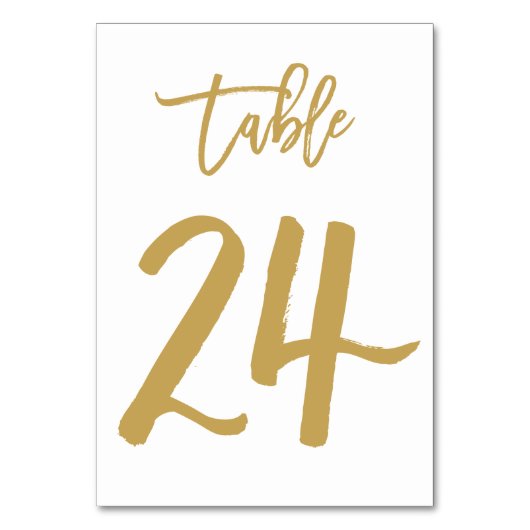 Numéro de table lettres main chic or | Tableau 24 (Par défaut)