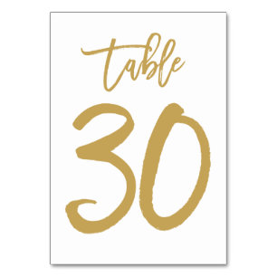 Numéro de table lettres main chic or   Tableau 30