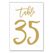 Numéro de table lettres main chic or | Tableau 35 (Dos)