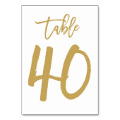 Numéro de table lettres main chic or | Tableau 40 (Dos)