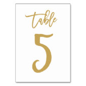 Numéro de table lettres main chic or | Tableau 5 (Dos)