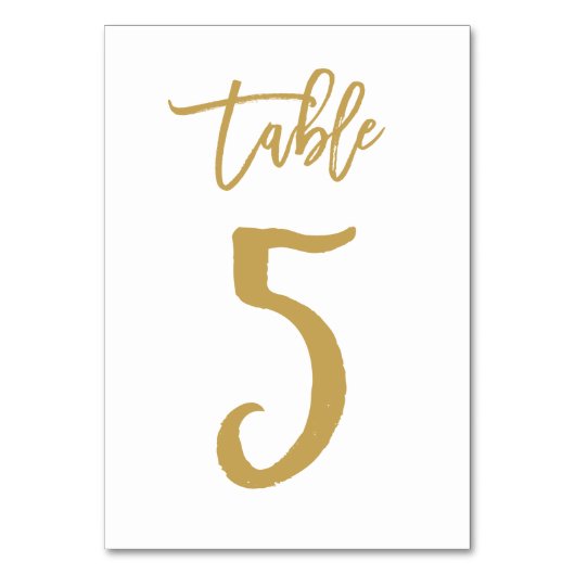 Numéro de table lettres main chic or | Tableau 5 (Par défaut)