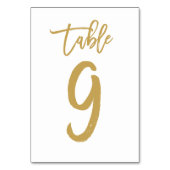 Numéro de table lettres main chic or | Tableau 9 (Dos)