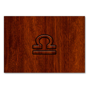 Numéro De Table Libra Zodiac Connexion Style acajou Imprimer