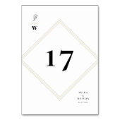 Numéro De Table Lignes de barres classiques Double Monogramme Mari (Dos)