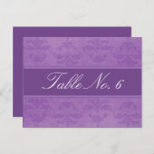 Numéro de table Lilac Damask (Devant / Derrière)