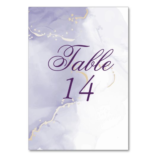 Numéro De Table Lilac Plum Purple Aquarelle Splash (Par défaut)