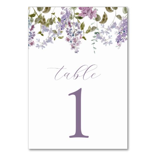 Numéro De Table Lilacs violets et fleurs de lavande Numéro de tabl (Par défaut)