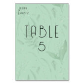 Numéro De Table Lily de Vallée avec des fougères || Vert doux (Dos)