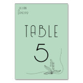 Numéro De Table Lily de Vallée avec des fougères || Vert doux 2 cô (Dos)