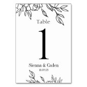 Numéro De Table Line Art Floral Mariage (Par défaut)