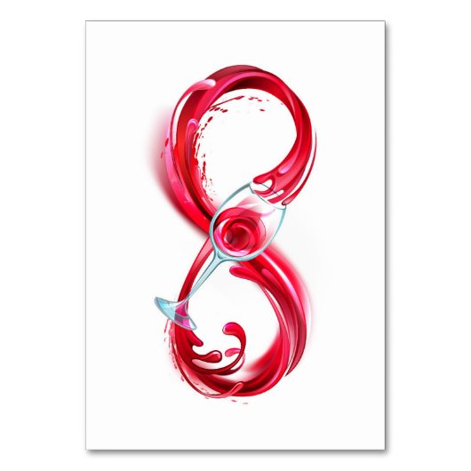 Numéro De Table L'infini avec du vin rouge (Par défaut)