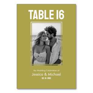 Numéro De Table Liste d'invités & photo Minimalist Bold Mariage