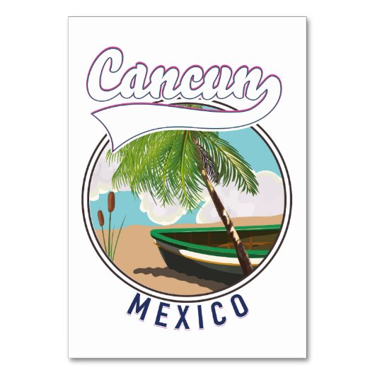 Numéro De Table logo de voyage de plage de Cancun au Mexique (Par défaut)