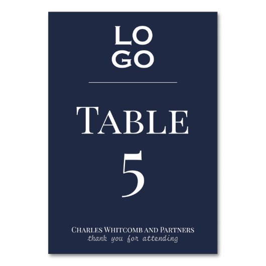 Numéro De Table Logo personnalisé bleu Événement d'entreprise ou d (Par défaut)