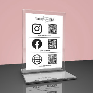 Numéro De Table Logo personnalisé Business Social Media Sign Table