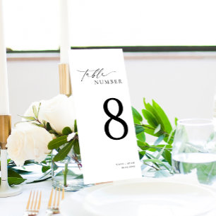 Numéro de table longue de mariage minimaliste Elle