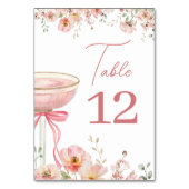 Numéro De Table Love in Bloom Champagne Pink Bow Bridal Shower (Par défaut)