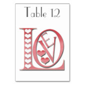 Numéro De Table Love Letters With Hearts par Shirley Taylor (Dos)