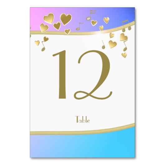 Numéro De Table Love Song Hearts et Bat mitzvah de musique (Par défaut)