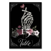 Numéro De Table Love Squelette Geste main Halloween Mariage noir (Dos)