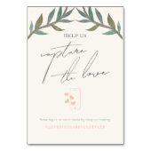 Numéro De Table Lovebirds in Paradise Table Numéro & Hashtag Card (Dos)