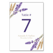 Numéro De Table Lovely Lavender & Mariage de blé (Dos)