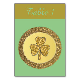 Numéro De Table Lucky Irish Shamrock Gold Coin