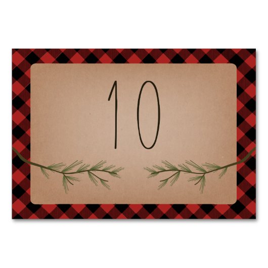 Numéro De Table Lumberjack Plaid Branches À feuillage persistant M (Devant)