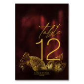 Numéro De Table Lumière de la lune Romance Mariage Bourgogne ID881 (Dos)