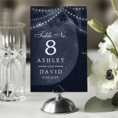 Numéro De Table Lumières à cordes d'arbre rustique Initiales sculp