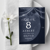 Numéro De Table Lumières à cordes d'arbre rustique Initiales sculp