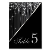 Numéro De Table Lumières brillantes Black et Silver Star (Dos)