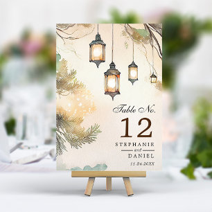 Numéro De Table Lumières de Lanterne Botanique d'Arbre Rustique po